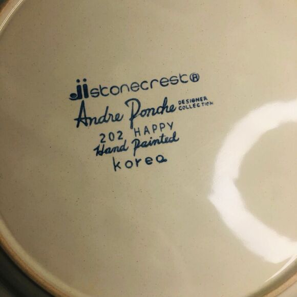 ji stonecrest andre ponche design collection 202 happy handpainted dinner plates - Picture 5 of 10